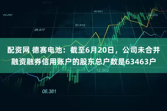 配资网 德赛电池：截至6月20日，公司未合并融资融券信用账户的股东总户数是63463户