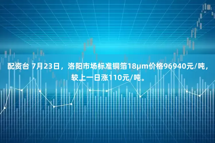 配资台 7月23日，洛阳市场标准铜箔18μm价格96940元/吨，较上一日涨110元/吨。